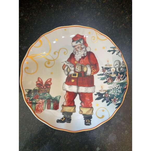 Williams Sonoma Twas the Night Santa Dinner Plate - Picture 1 of 7